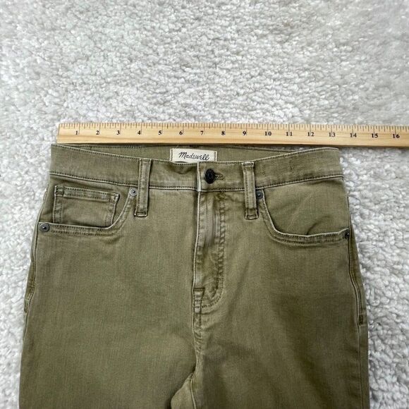 Madewell 9" High Rise Skinny Jean Green Raw Hem - Picture 11 of 14